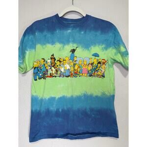 Universal Studios Simpsons T Shirt Size Medium Blue Green Tie Dye